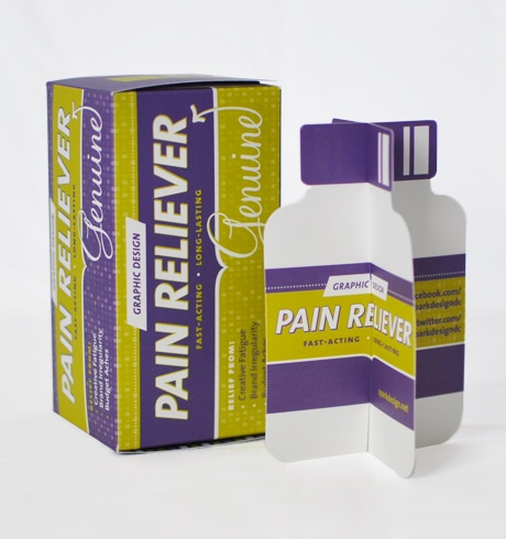 Spark Design Box and Bottle Pain Relief Promo